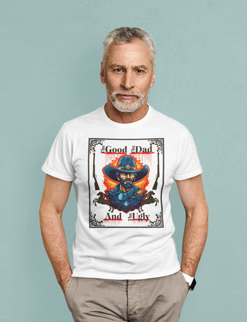 Dad's Western Cowboy T-Shirt for Father's Day gift movie lover dads Funny Movie Poster T-Shirt of Clint Eastwood movie parody shirt for pops
