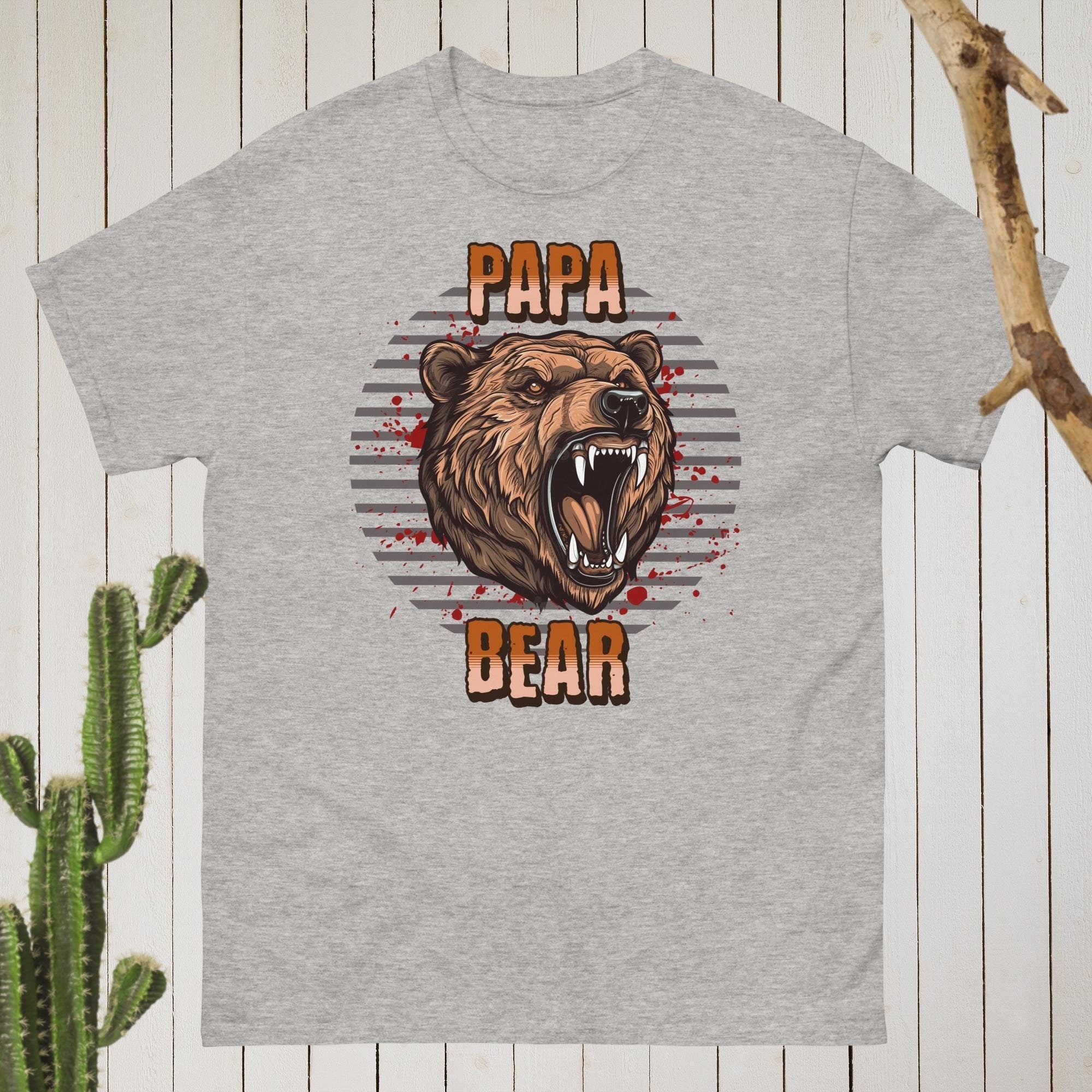 Fierce Papa Bear Shirt of Grizzly Bear Shirt with Novelty Sayings T-Shirt for Protective Dad shirt for Father's Day T-Shirt gift for dad
