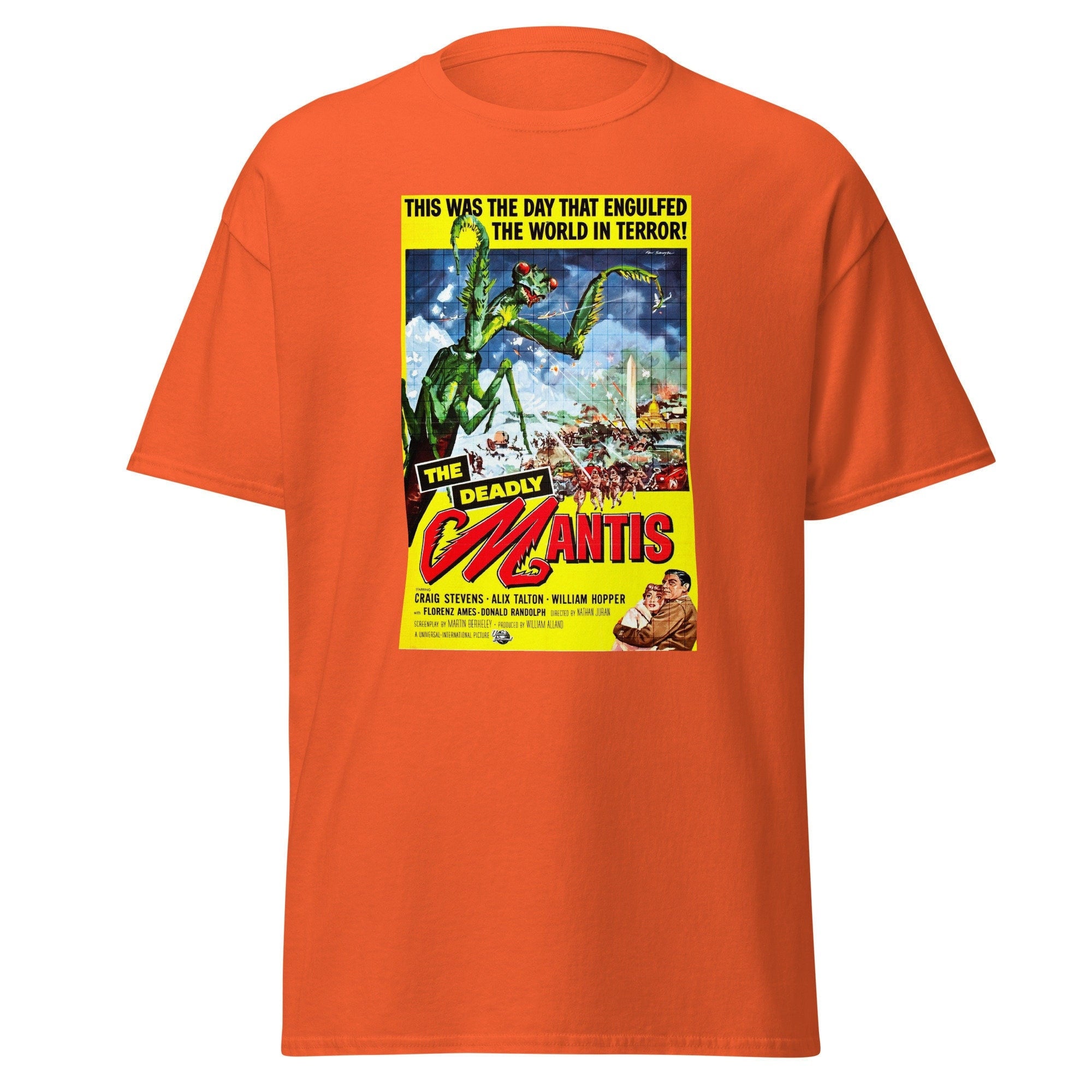 Deadly Mantis vintage movie poster T-Shirt, Halloween Gift, halloween shirt, vintage halloween, fall tshirt, funny halloween, Trick or Treat