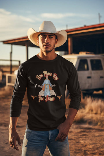 Long Sleeve Tee One More Rep For Jesus Easter vibes Gym T-Shirt Gym Shirts for Christians top funny Gym Top with Jesus weight lifting shirt