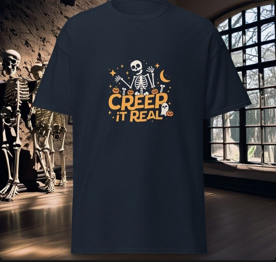 Creep It Real Shirt Halloween Top Spooky Shirt funny skeleton shirt halloween trick or treat top Halloween party gift October comfort colors